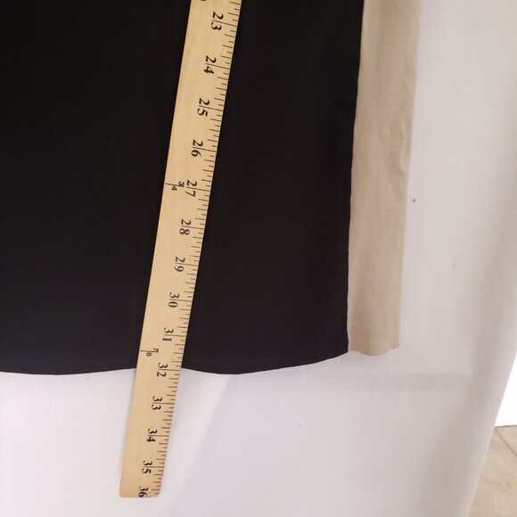 Vtg Byer Too Beige and Black Colorblock Fitted Formal Pencil Short Dress Size 5 - Picture 5 of 11